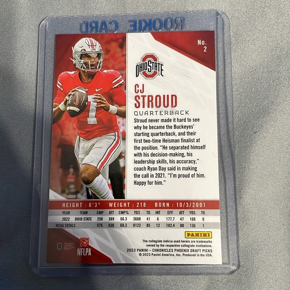 CJ Stroud 2023 Panini Rookie Card - Picture 2 of 2